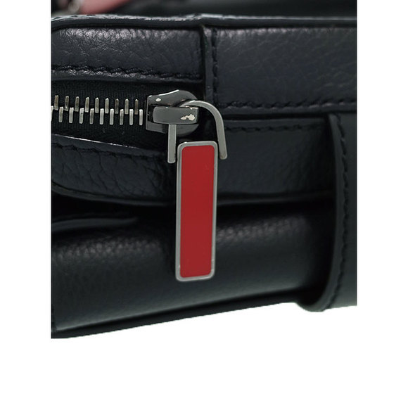 Christian Louboutin Benech Reporter Spike Shoulder Bag Black Red - Picture 7 of 8